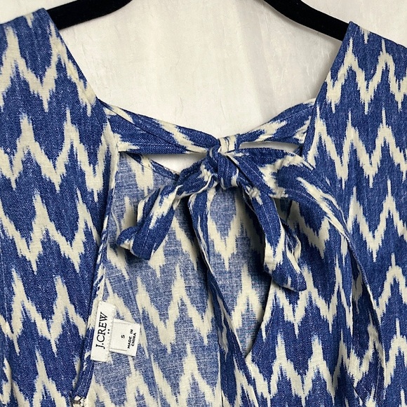 3/$20 💥 J.Crew Blue and White Linen Cotton Blend A-Line Sleeveless Dress Small - Picture 13 of 17